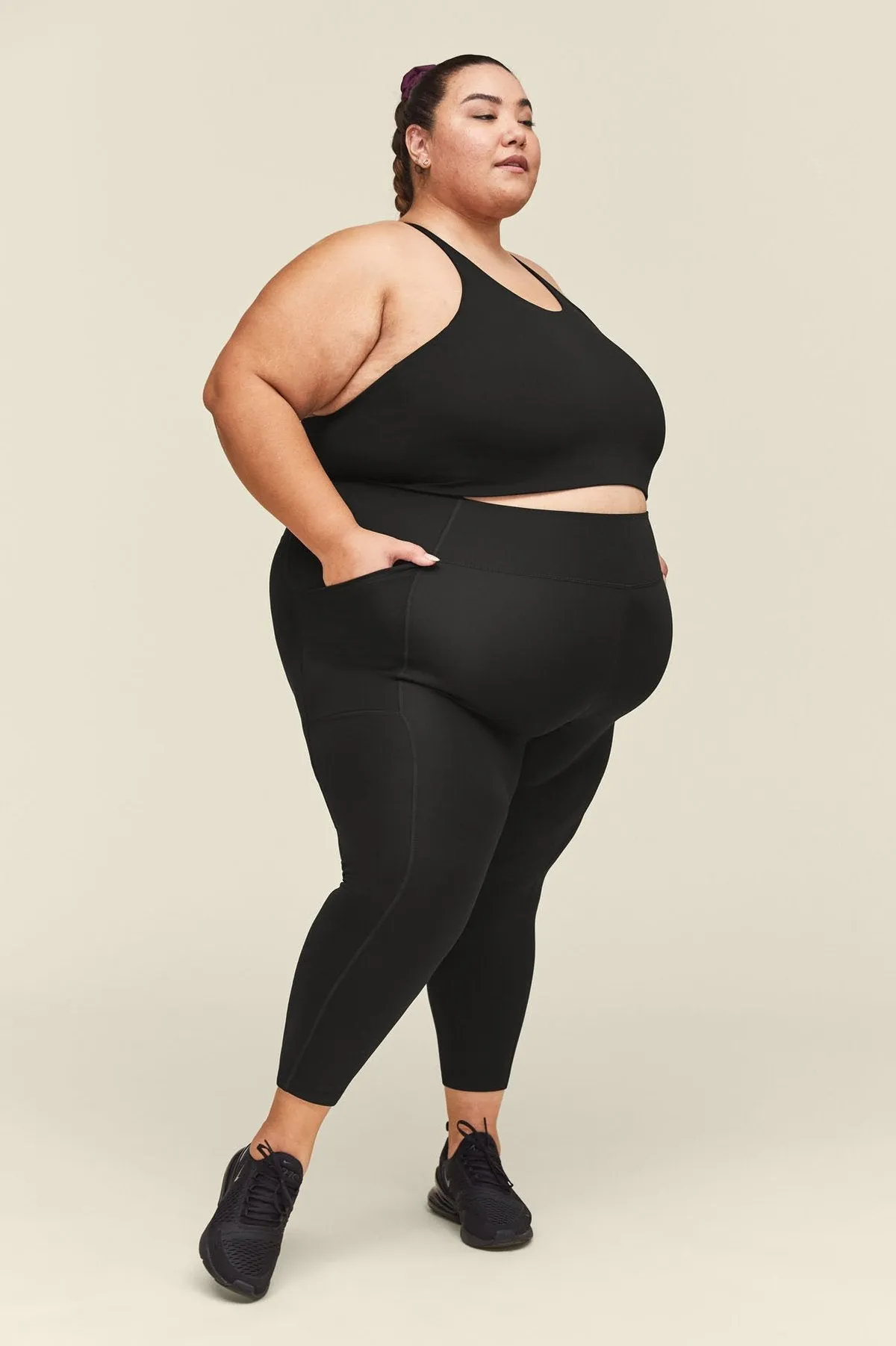 7/8 Length High-Rise Pocket Legging - Black