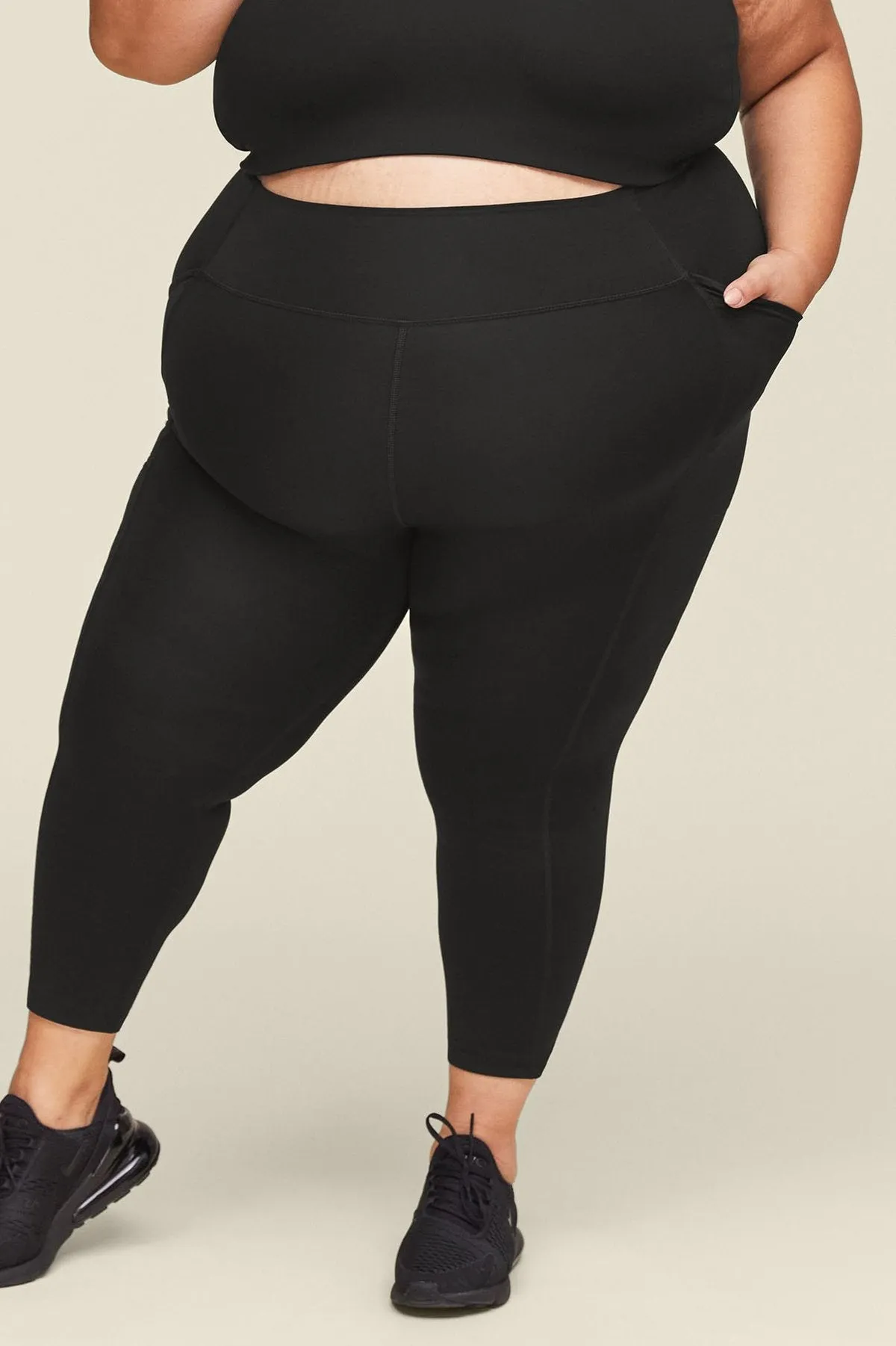 7/8 Length High-Rise Pocket Legging - Black