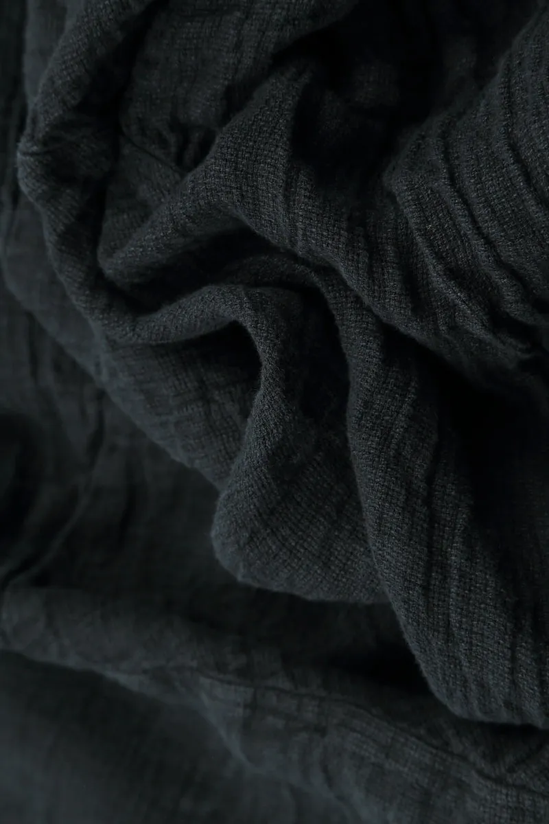 A-line Midnight Blue Mélange Linen Dress