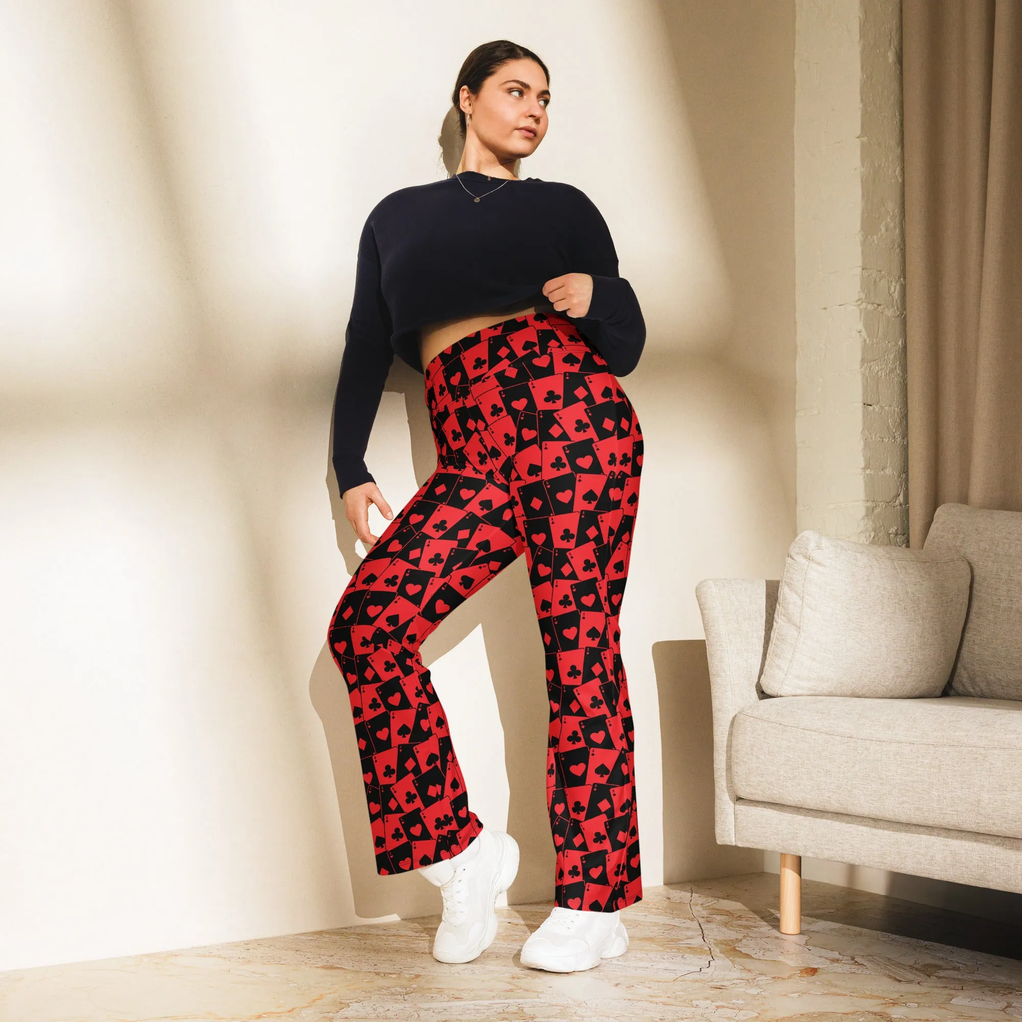 Ace Of Hearts Flare Leggings