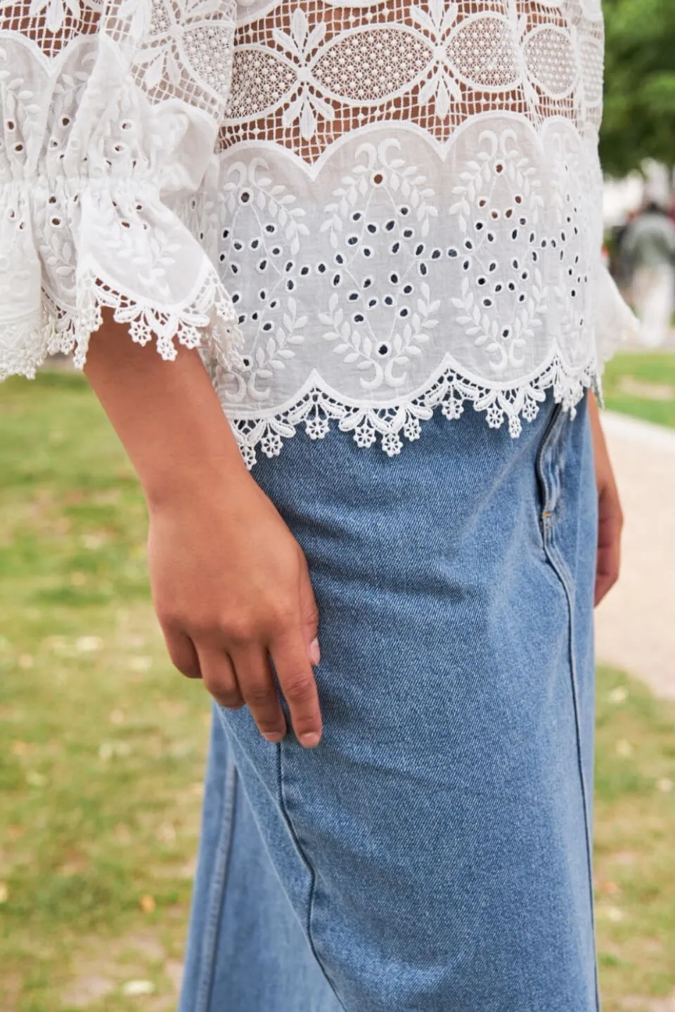 Adela Broderie Blouse