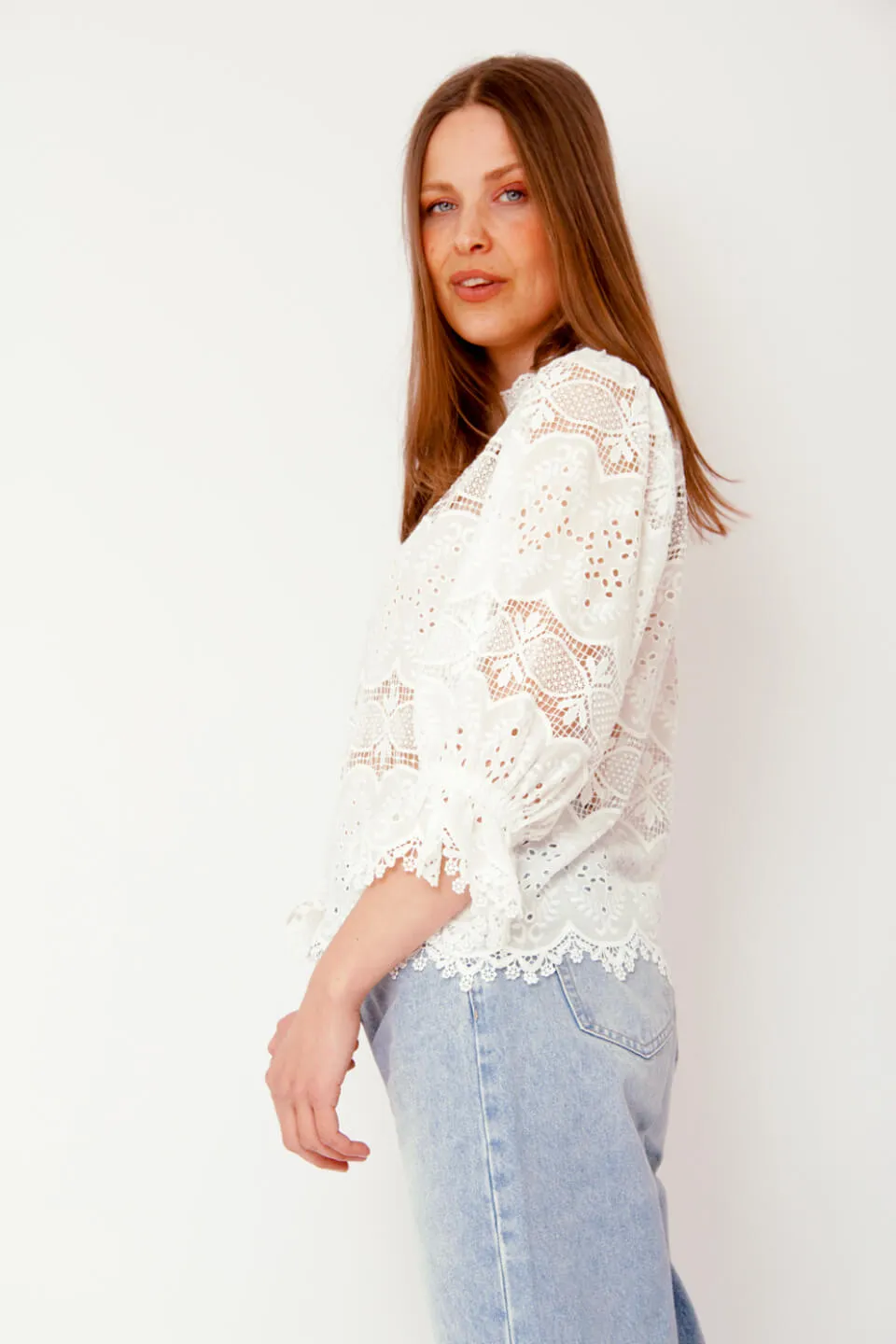 Adela Broderie Blouse