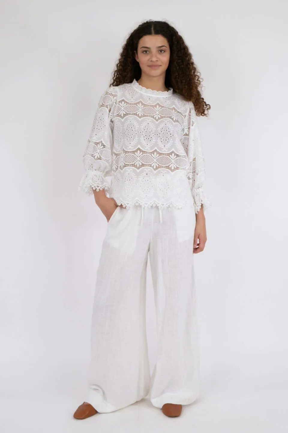 Adela Broderie Blouse