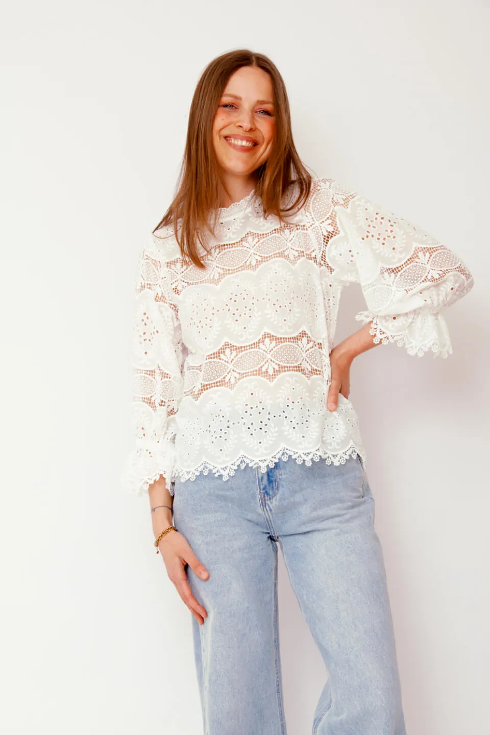 Adela Broderie Blouse
