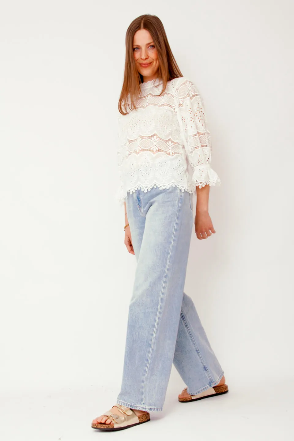 Adela Broderie Blouse