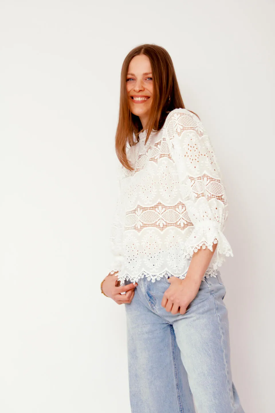 Adela Broderie Blouse