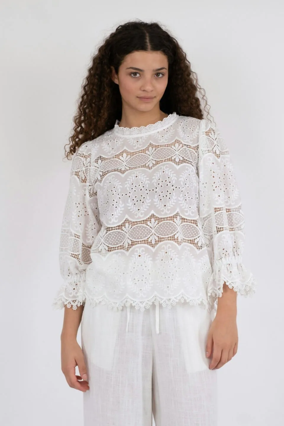 Adela Broderie Blouse