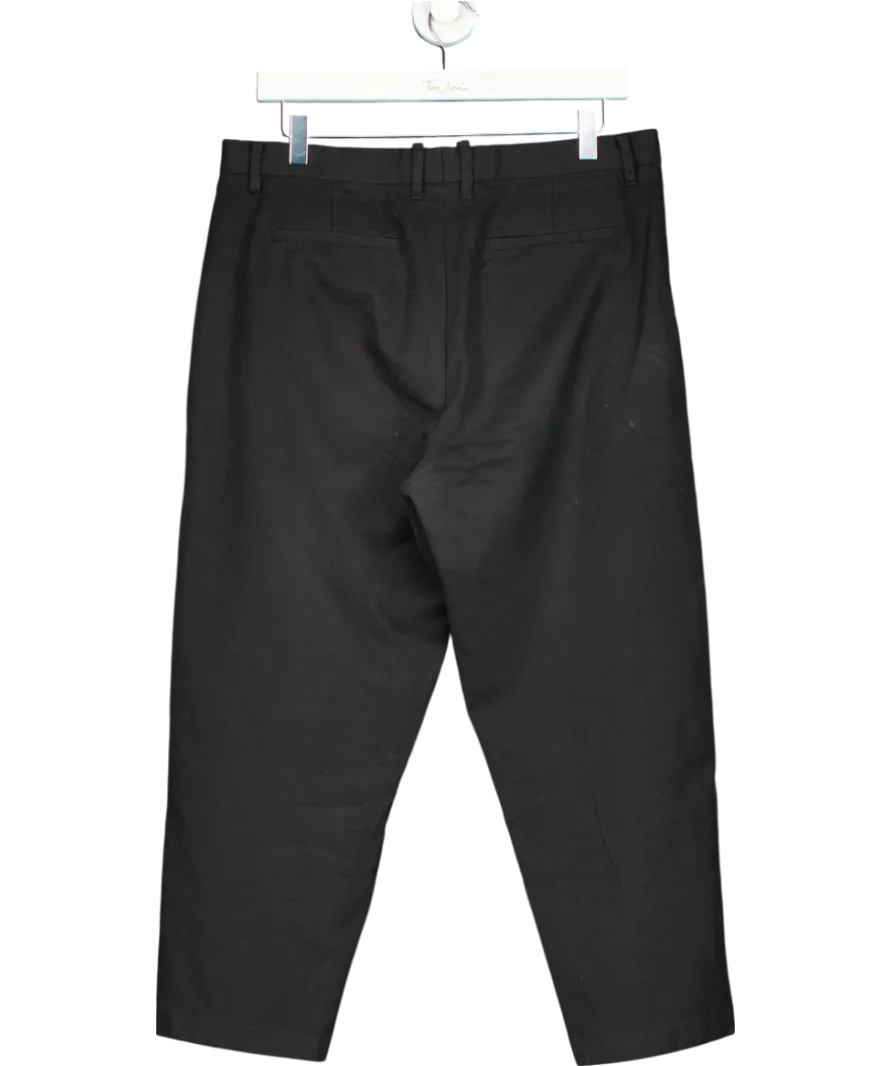 All Saints Black Miro Cropped Wide Leg Trousers W30