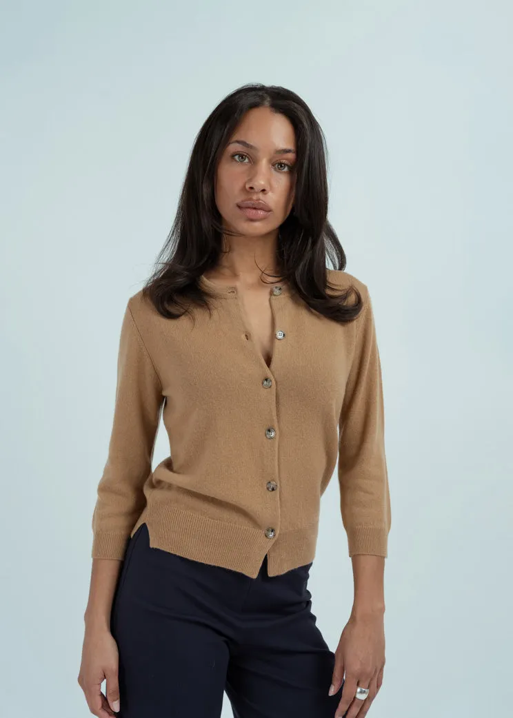 Allude Honey Blond Cashmere Cardigan Sweater
