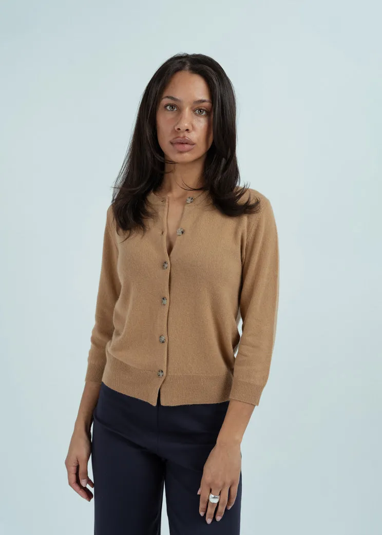 Allude Honey Blond Cashmere Cardigan Sweater