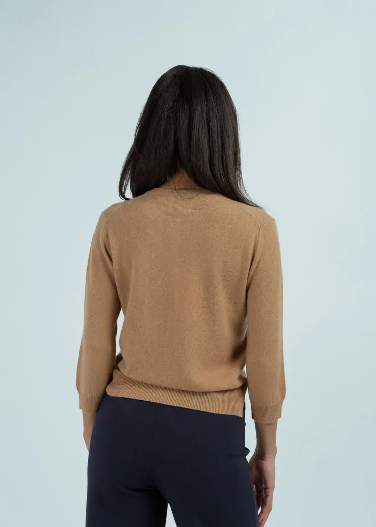 Allude Honey Blond Cashmere Cardigan Sweater