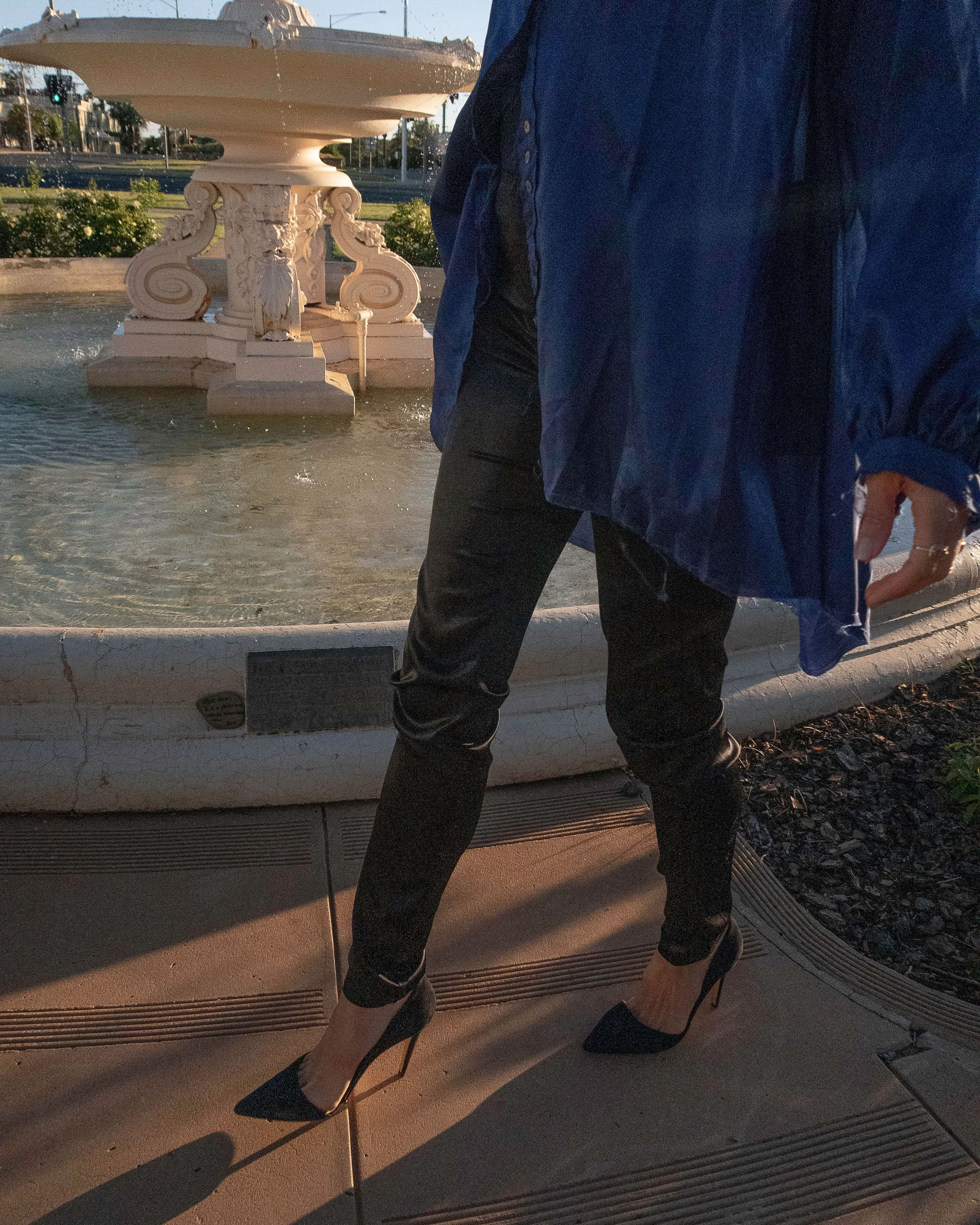 Amano stretch silk leggings -choc