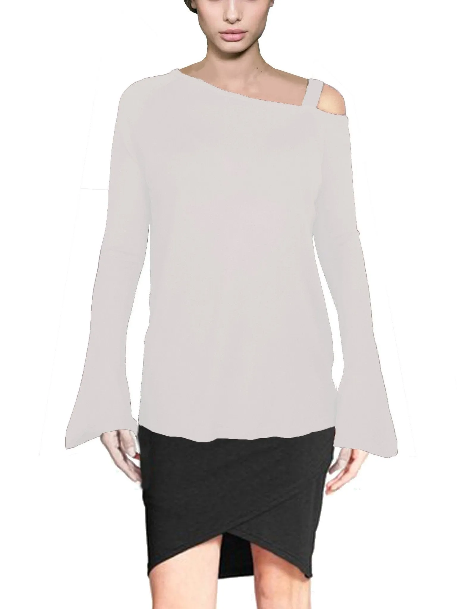 ASHORE WOMENS ASYMMETRIC OFF THE SHOULDER FINE SWEATER