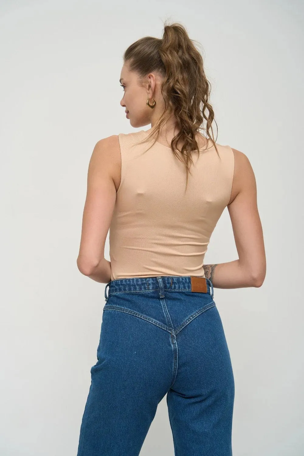 Beige Basic Tank Top