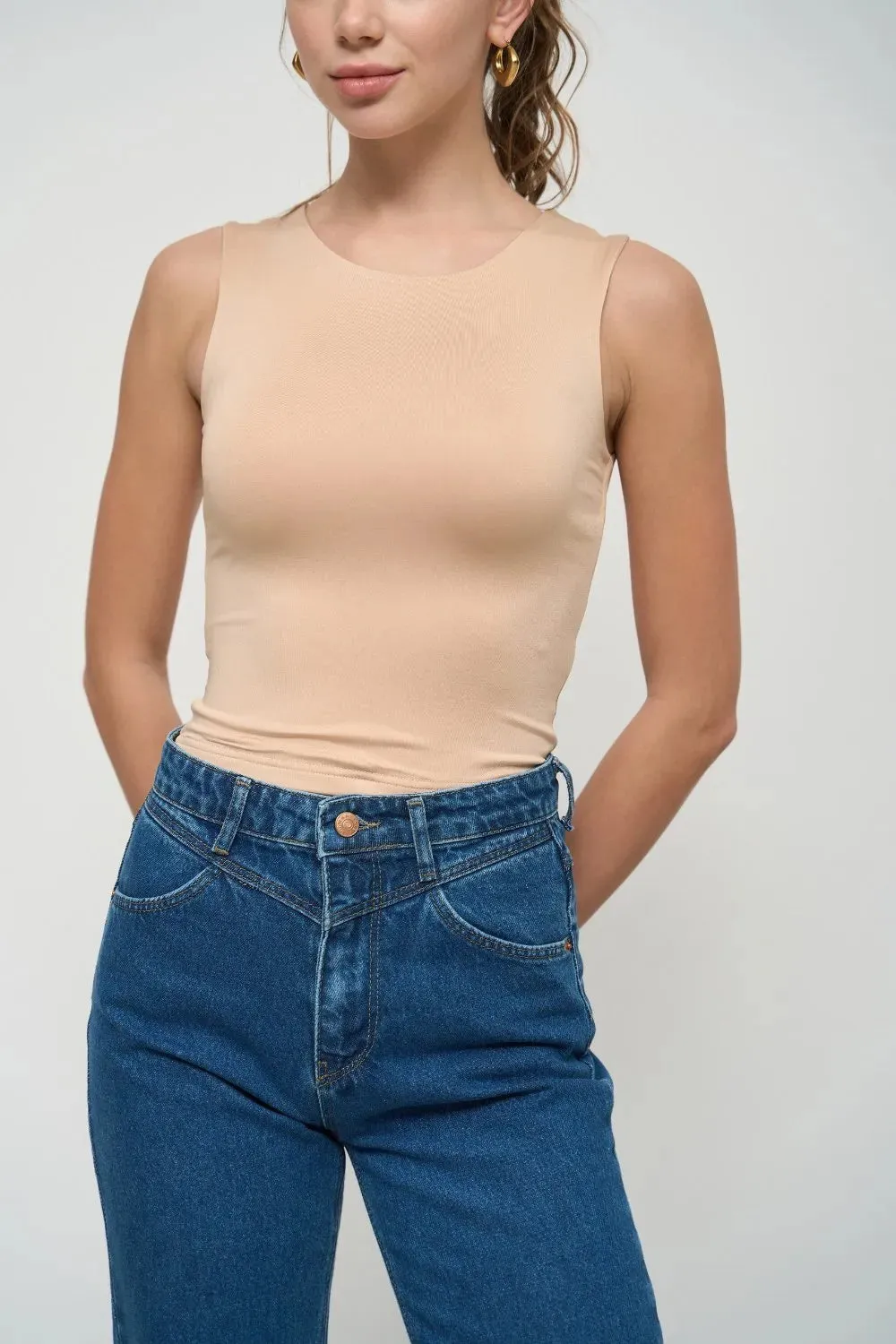 Beige Basic Tank Top