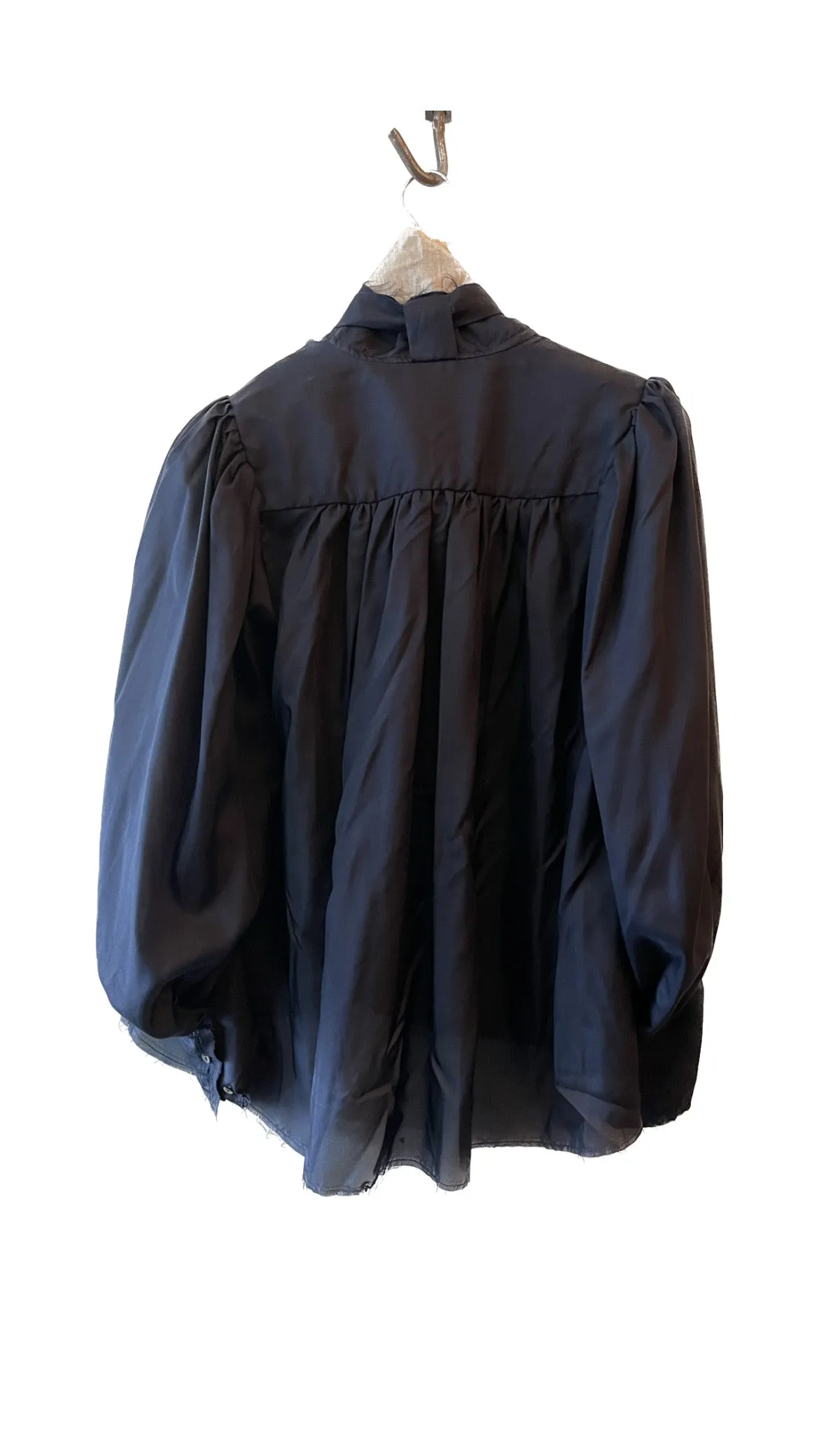 Button Through Blouse with Optional Neck Tie (Silk) - Chartreuse