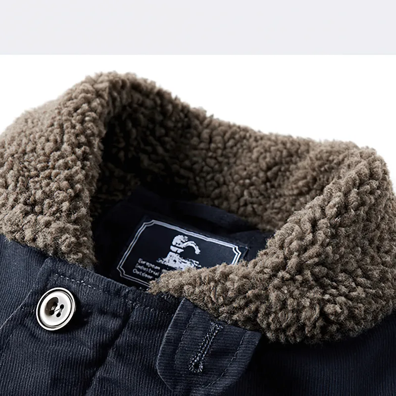 Casual Military Jackets Without a Hood / Buttons Zipper Thicken Jacket / Windproof Solid Outerwear
