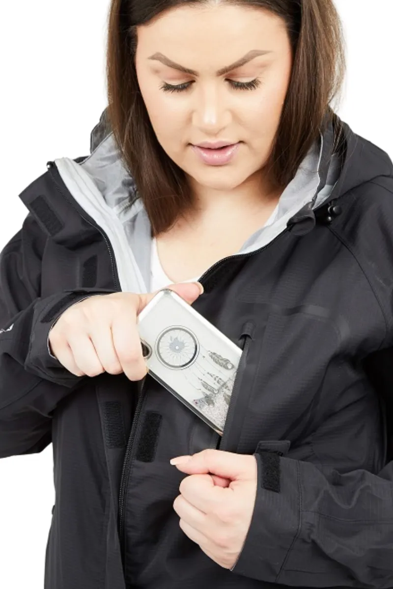 CLEARANCE - XTM Feathertop shell women's plus size rain Jacket Black Sizes 16-22 & 28