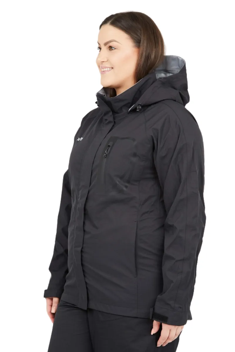 CLEARANCE - XTM Feathertop shell women's plus size rain Jacket Black Sizes 16-22 & 28