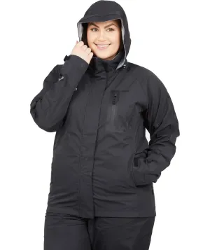 CLEARANCE - XTM Feathertop shell women's plus size rain Jacket Black Sizes 16-22 & 28