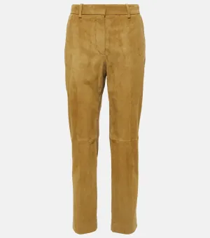 Coleman Joseph cropped suede trousers, beige