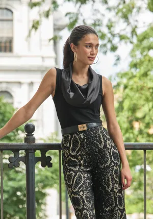 Draped Cowl Neck Top