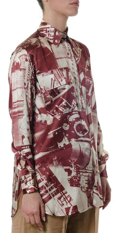 Factory Print Silk Blouse