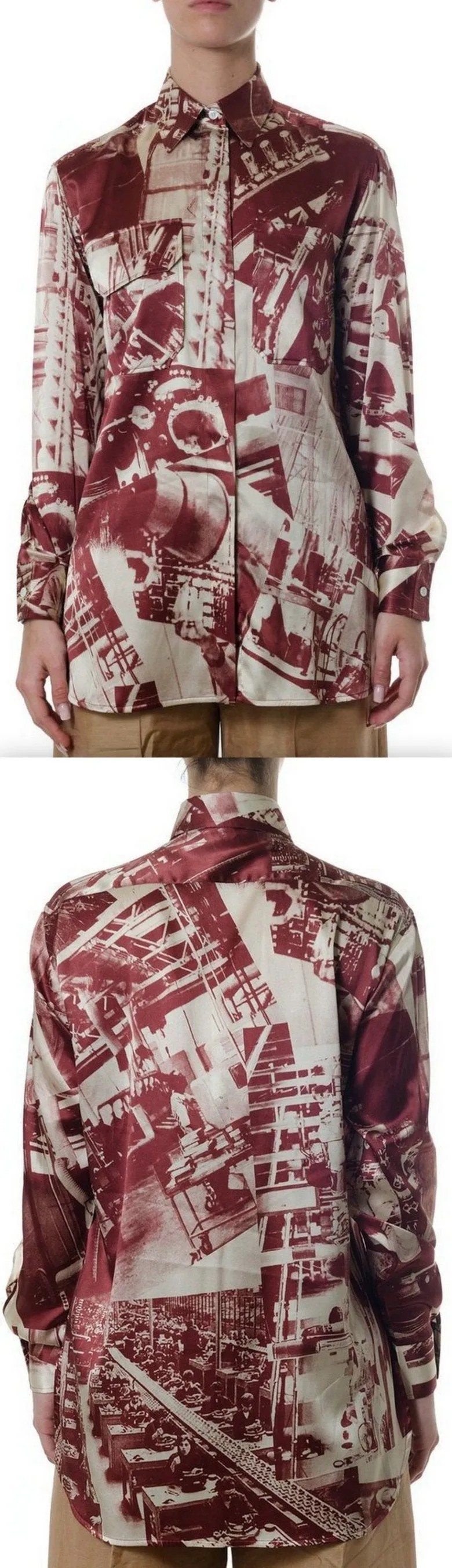 Factory Print Silk Blouse