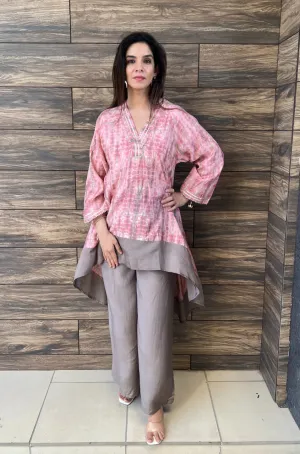 Flamingo Pink & Grey Two Piece Set