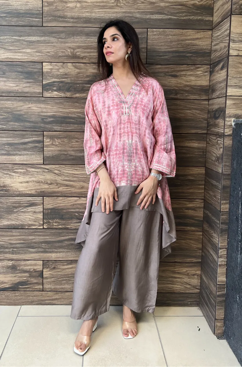 Flamingo Pink & Grey Two Piece Set