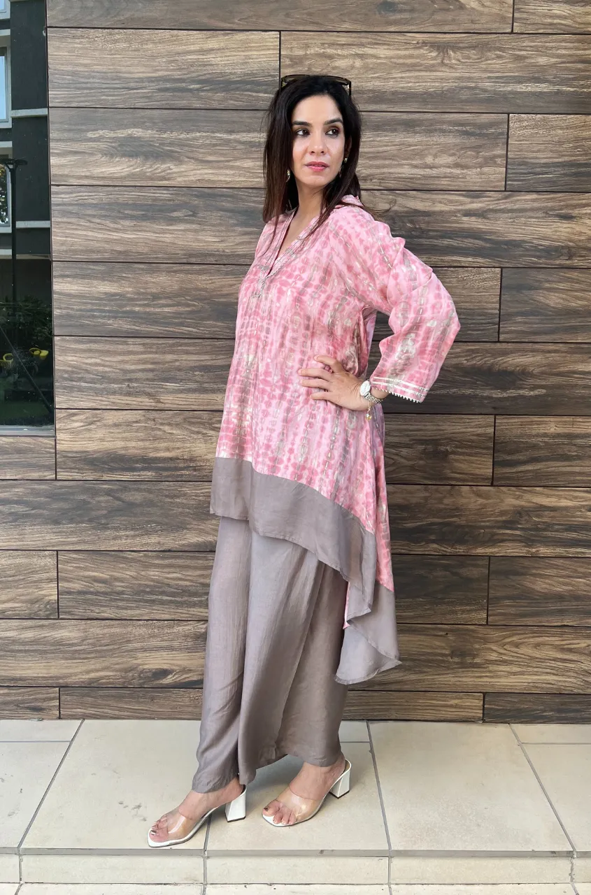 Flamingo Pink & Grey Two Piece Set