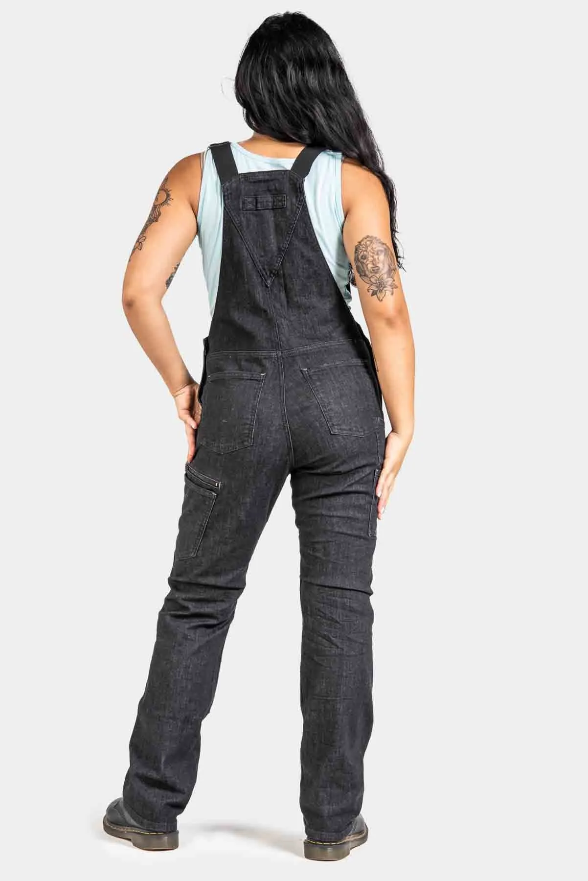 Freshley Overalls For Women in Heathered Black Denim