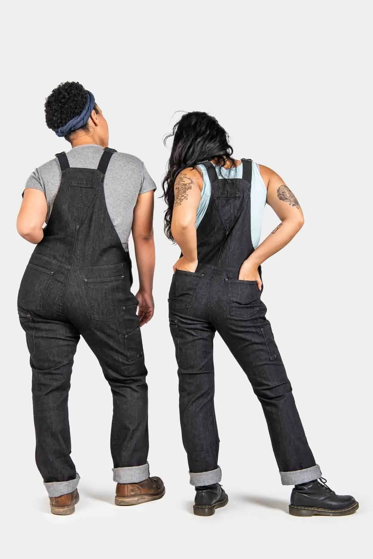 Freshley Overalls For Women in Heathered Black Denim