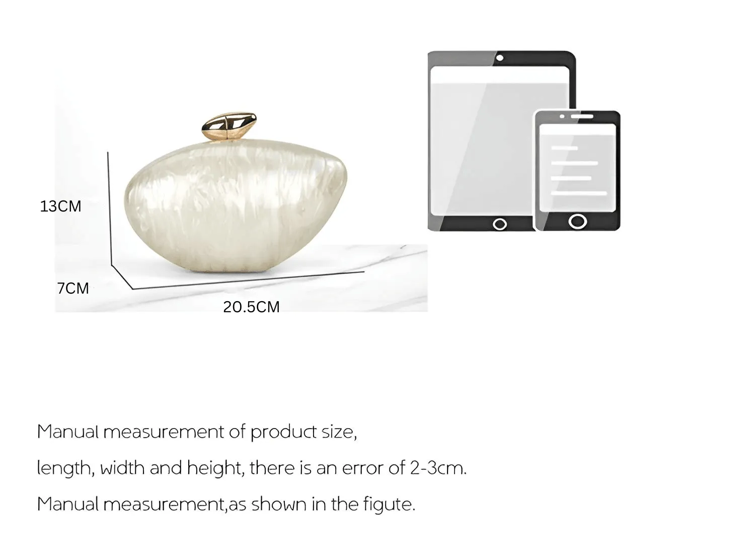 High Fashion Egg Shape Acrylic Clutch Bag For Women