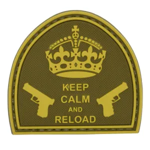 Keep Calm and Reload Patch Brown
