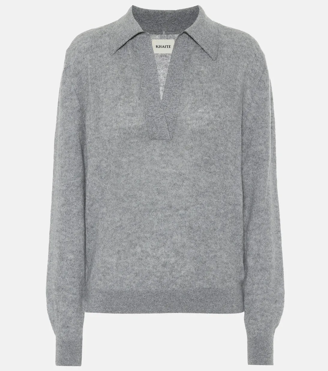 KHAITE Cashmere Blend Jo Sweater, Gray
