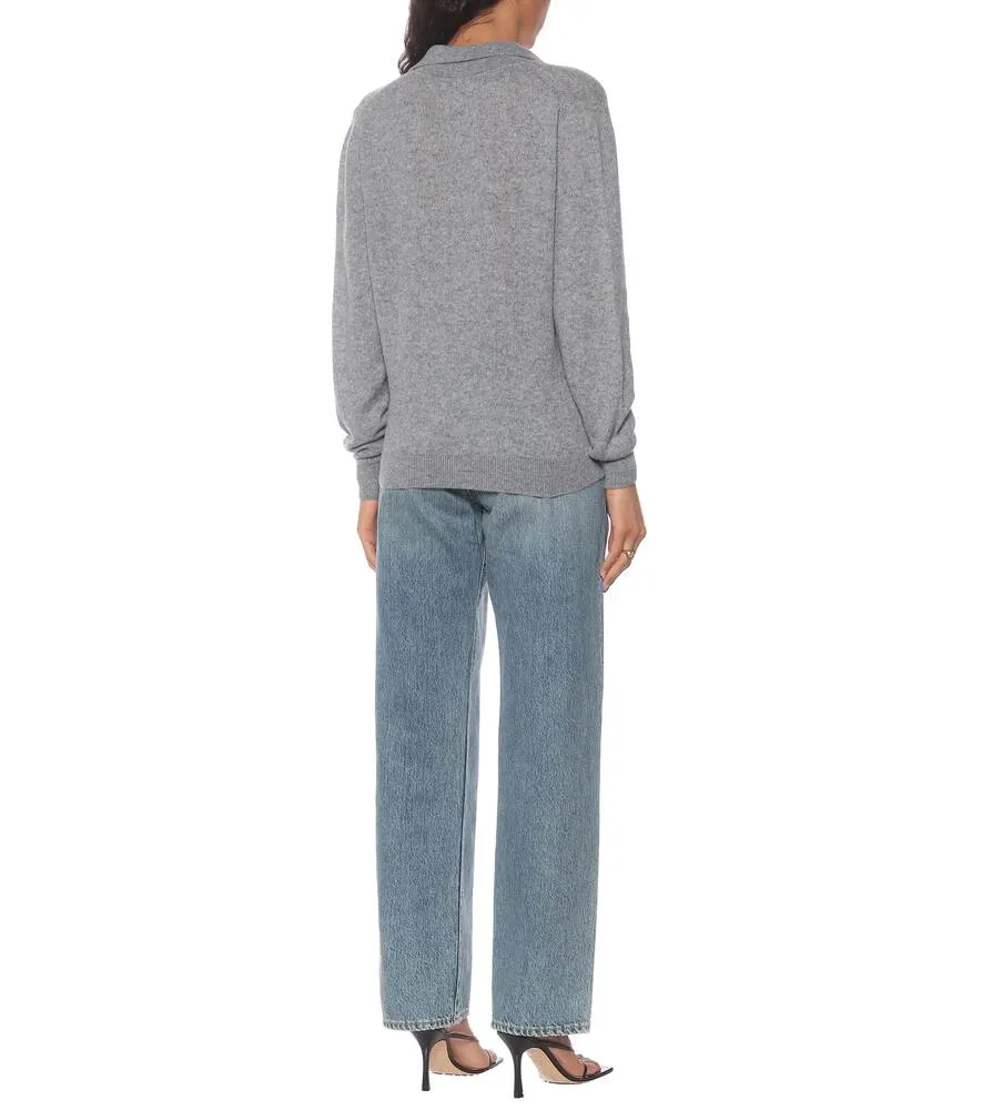 KHAITE Cashmere Blend Jo Sweater, Gray