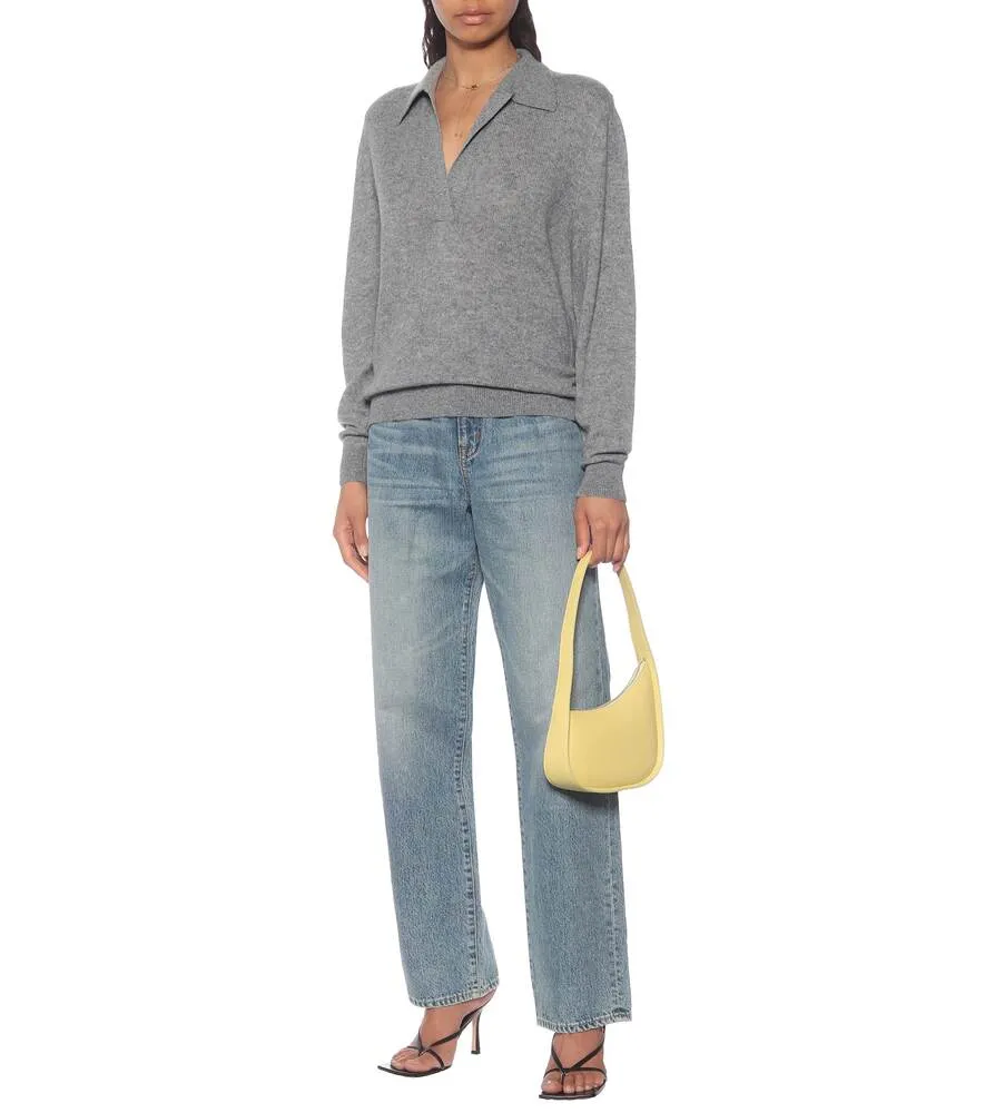 KHAITE Cashmere Blend Jo Sweater, Gray