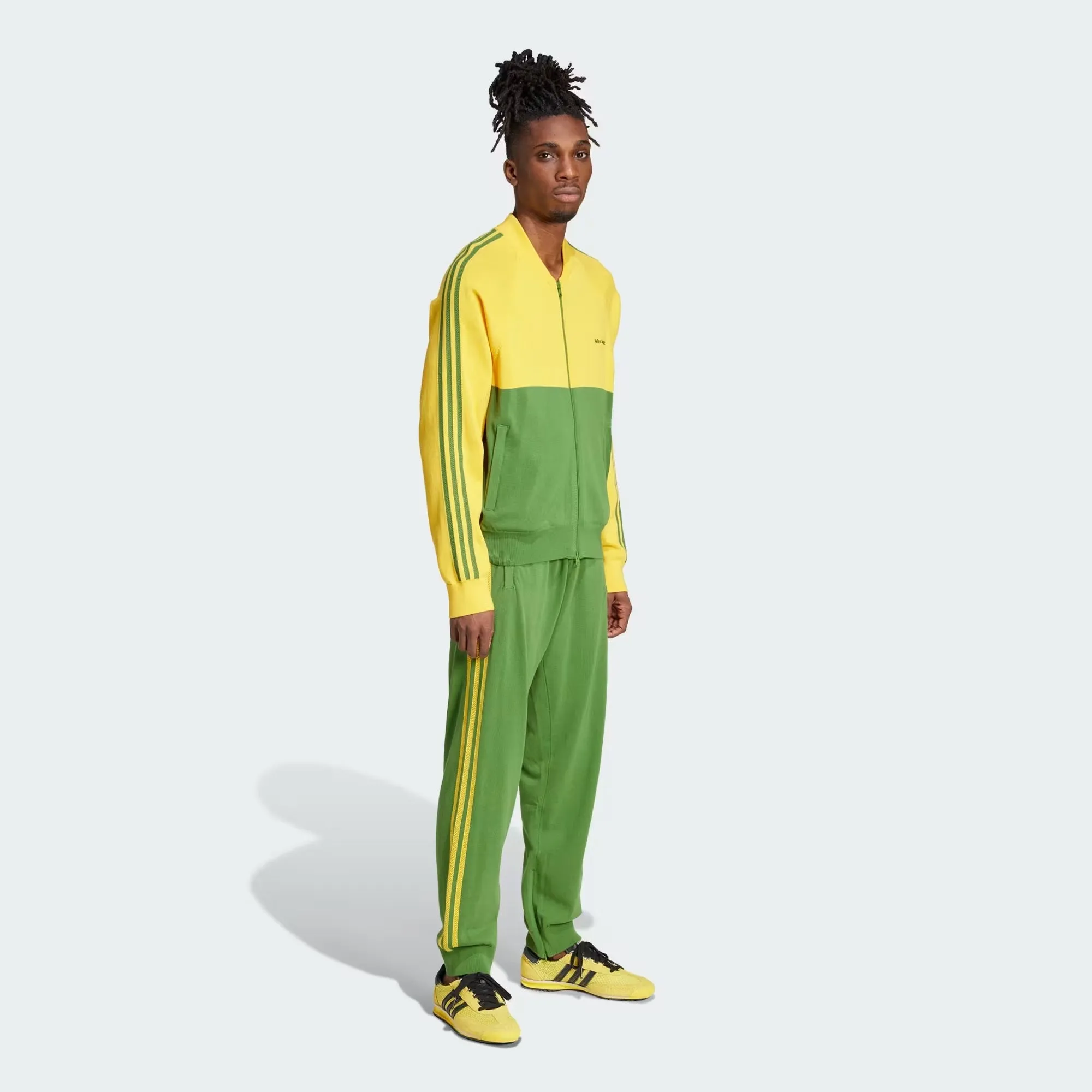 Knit Track Top - Bold Gold/Crew Green