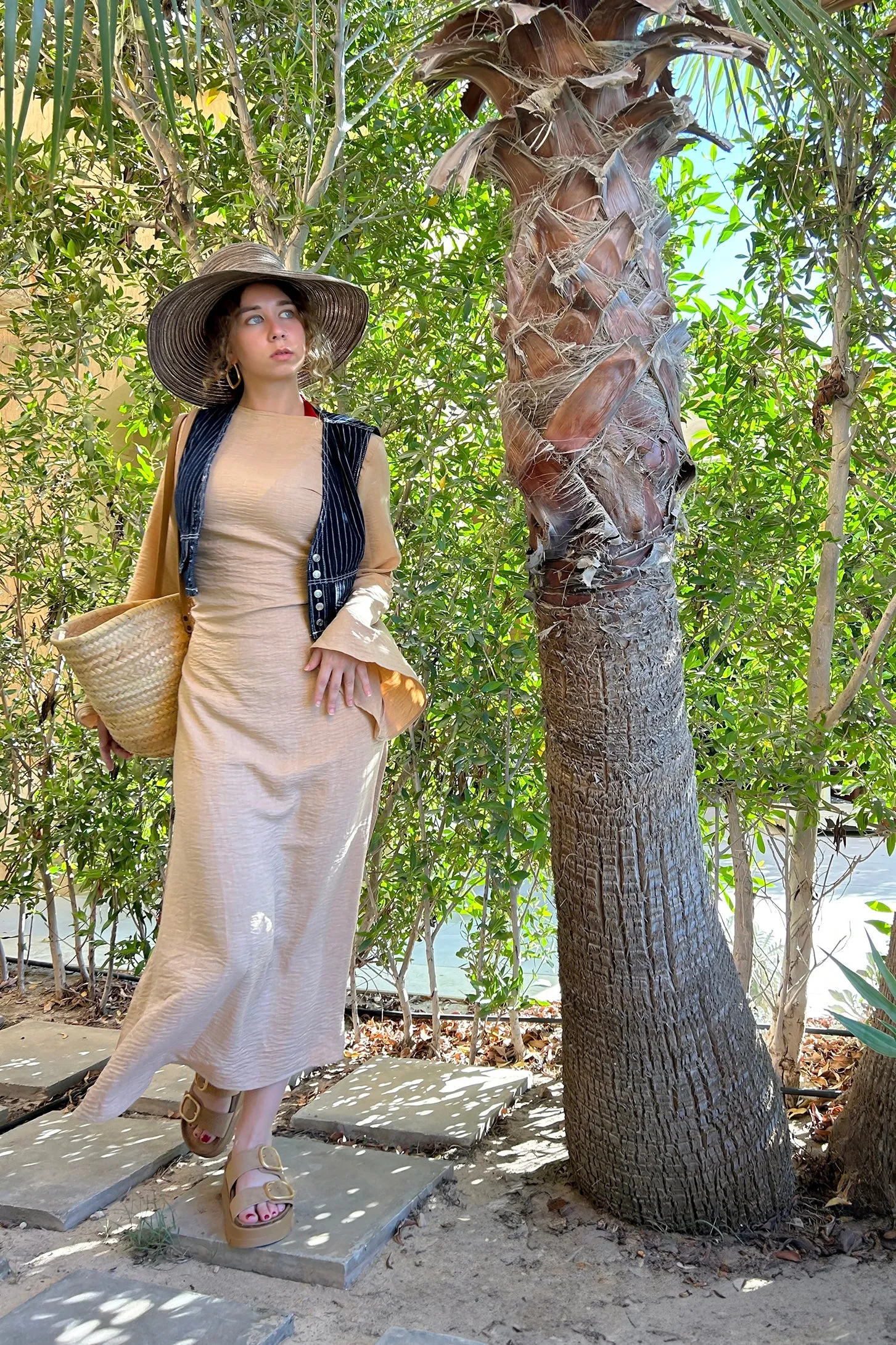 Lace Me Up Dress - Beige