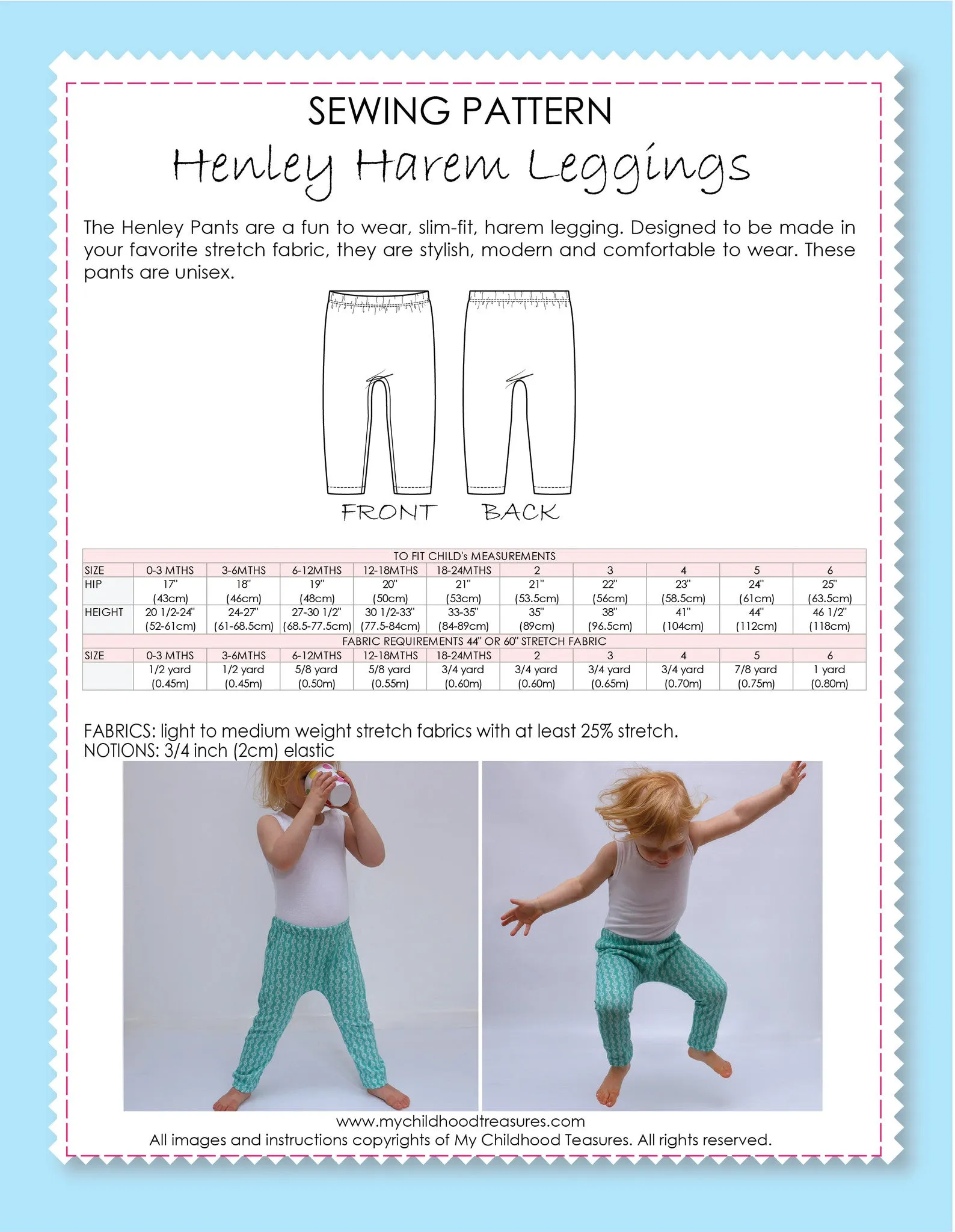 Leggings - Harem - HENLEY (0-6T)