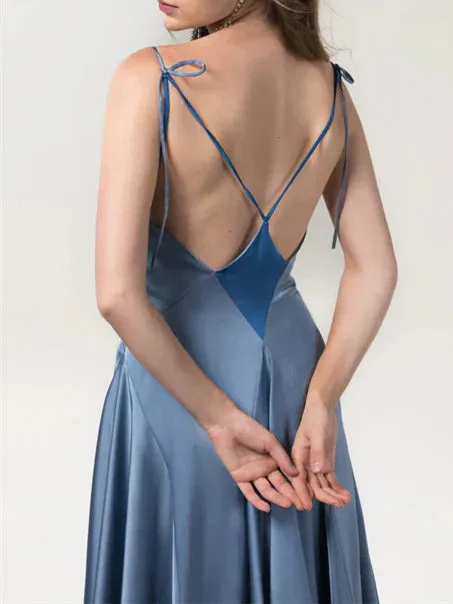 Luolandi A-Line Spaghetti Straps Floor-Length Bridesmaid Dresses Wedding Guest Dresses Party Dress