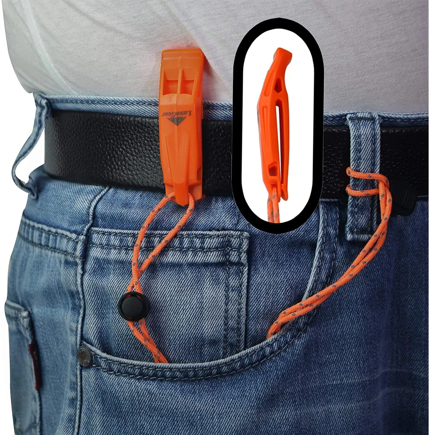 LuxoGear Emergency Whistles With Lanyard Safety Whistle Survival