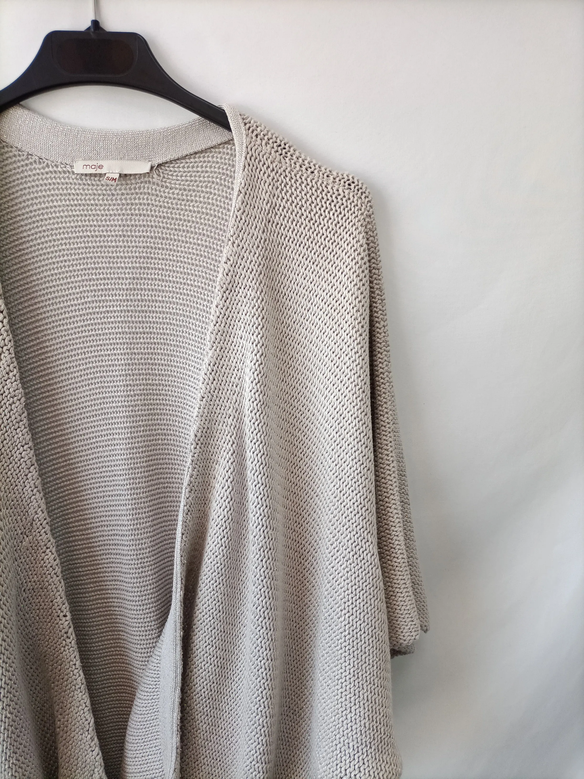 MAJE. Crdigan gris hilos T.s/m