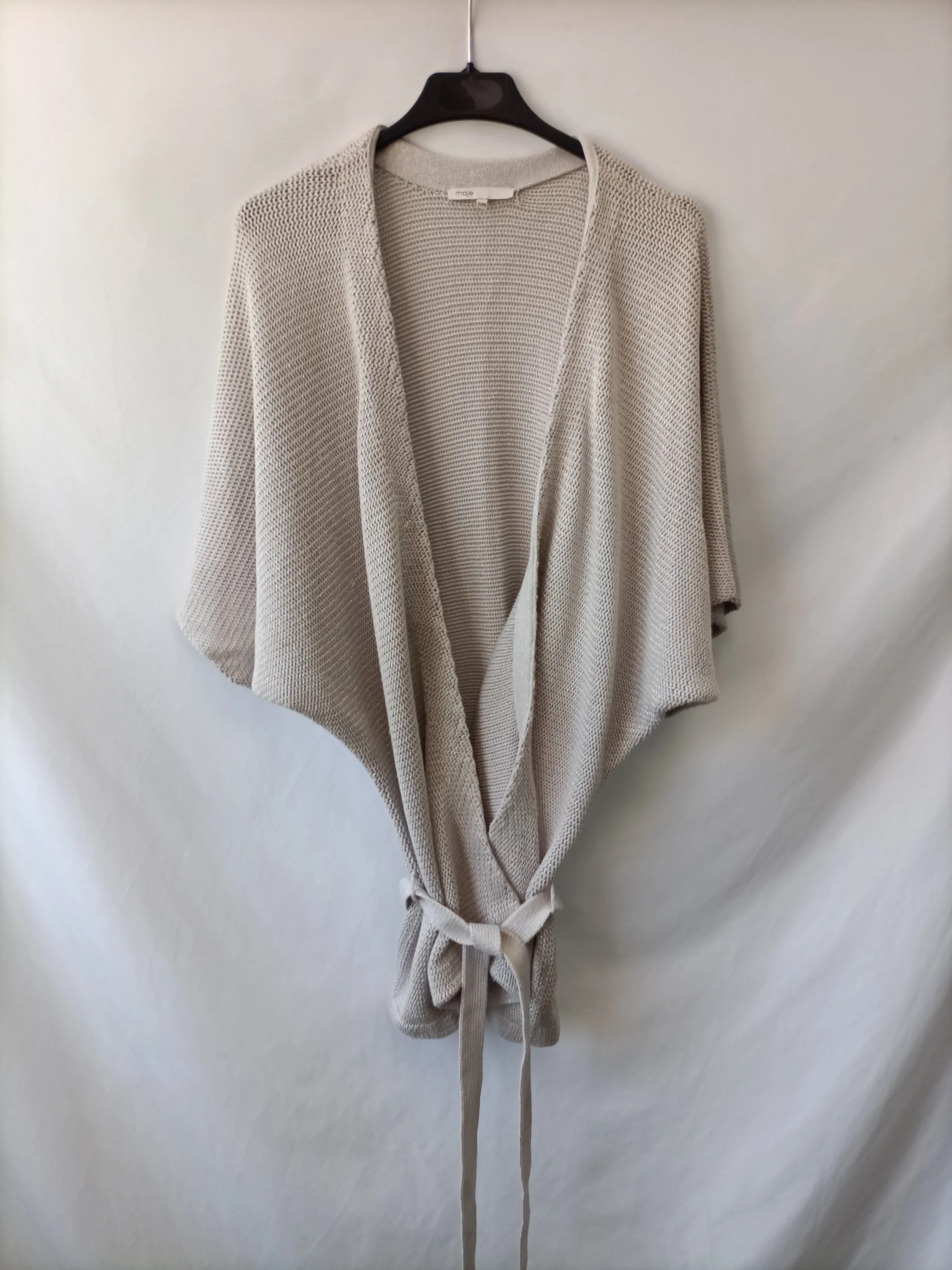 MAJE. Crdigan gris hilos T.s/m