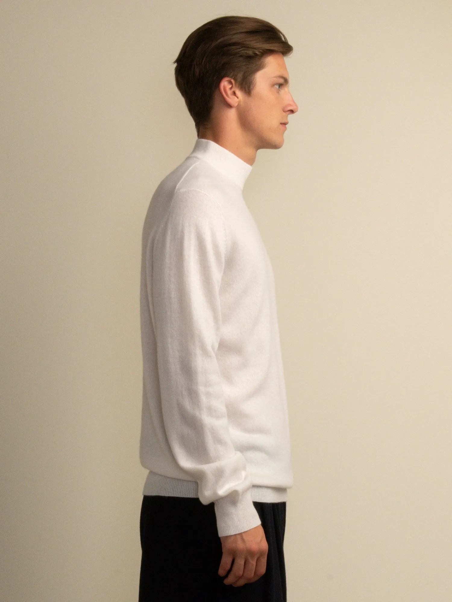 Men Mockneck Sweater_Vintage White