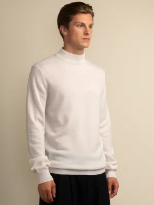 Men Mockneck Sweater_Vintage White