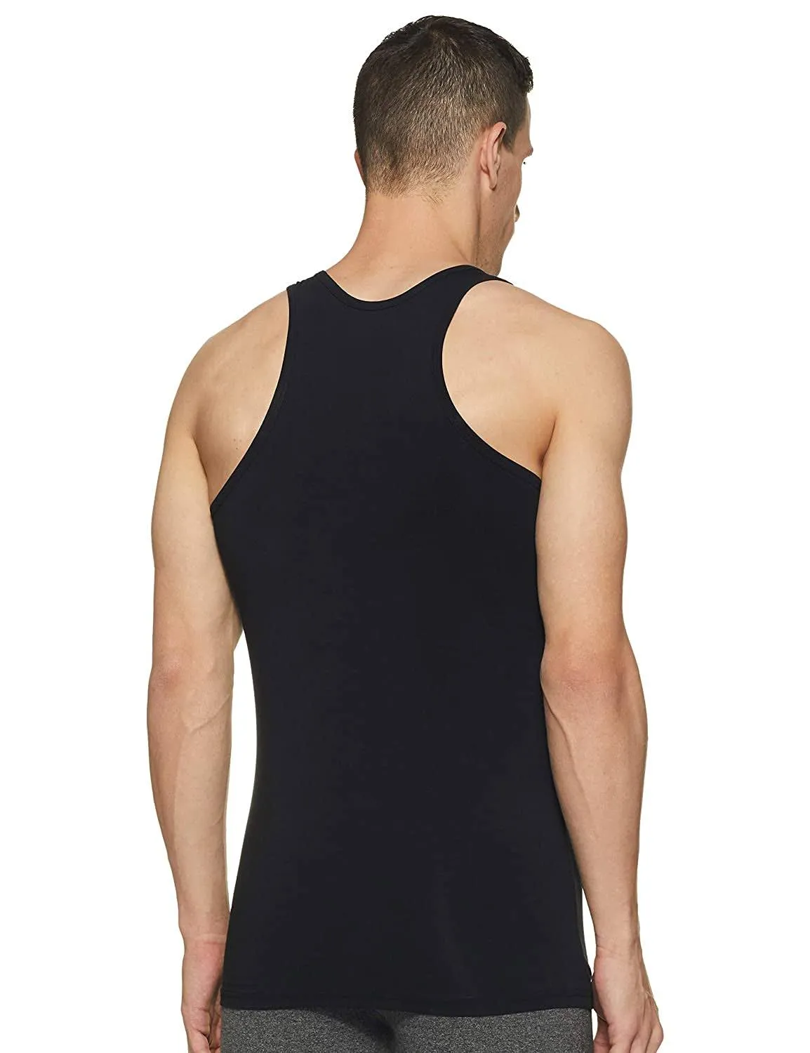 Men Premium Black Vest- Underjeans By Spykar