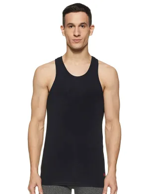 Men Premium Black Vest- Underjeans By Spykar