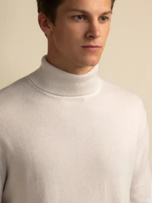 Men Turtleneck Sweater_Vintage White